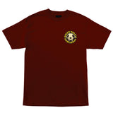 Santa Cruz Speed Wheels Skull S/S Heavyweight T-Shirt-Maroon