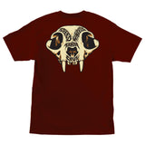 Santa Cruz Speed Wheels Skull S/S Heavyweight T-Shirt-Maroon