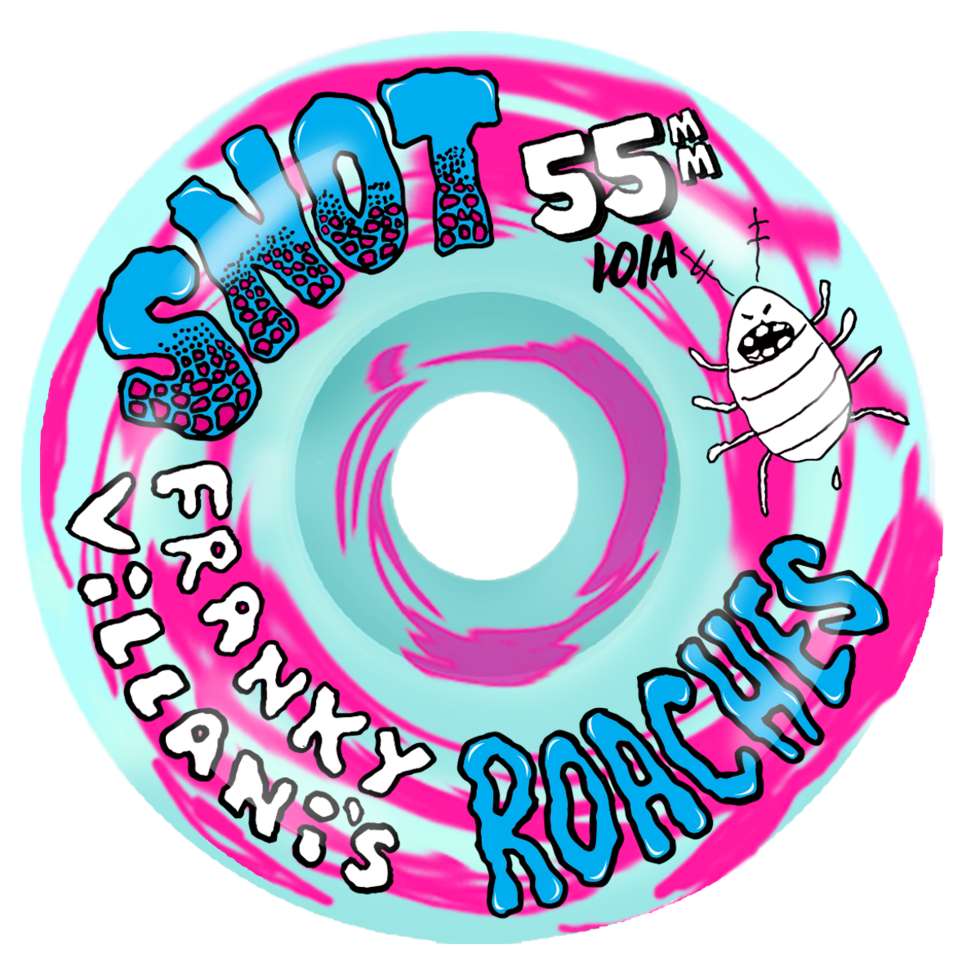 Snot Franky Villani's Roaches Swirl Blue/Pink 55mm 101A Skateboard