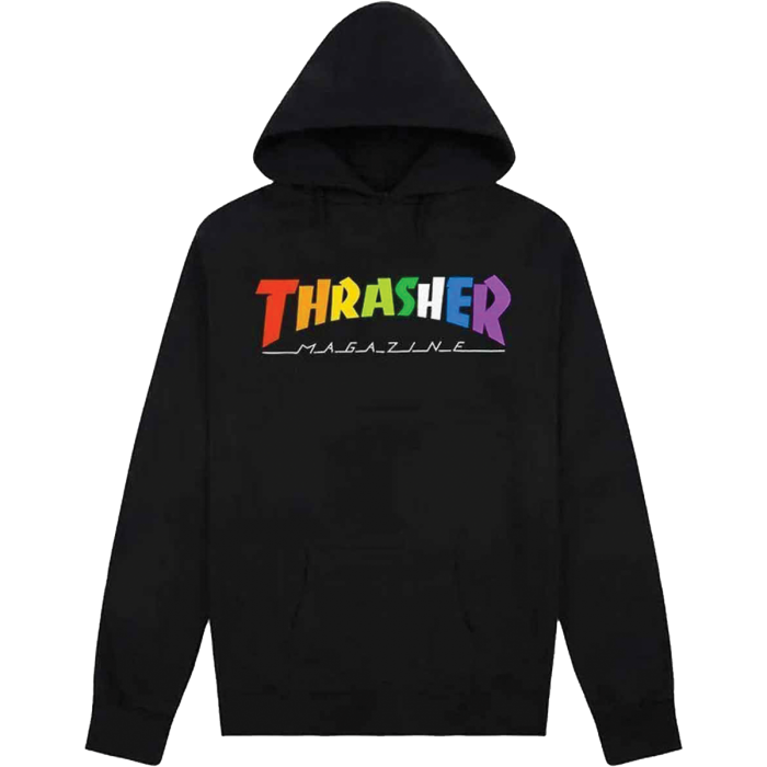 Thrasher Rainbow Black Hoodie SBSkateBoardShop