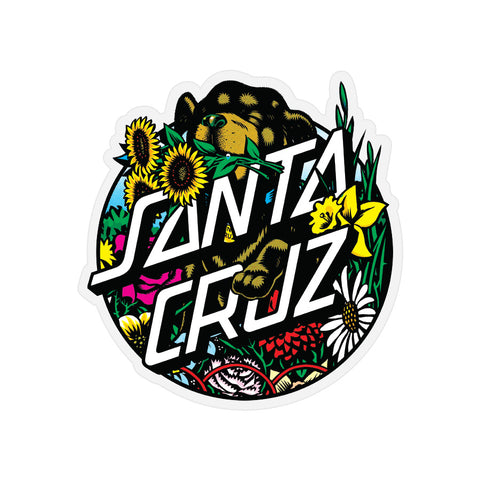 Santa Cruz Dressen Pup Sticker 4 in x 4.25 in
