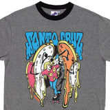 Santa Cruz Grabke Melting Clock Mens Ringer T-Shirt-Grey