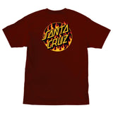 Santa Cruz/Thrasher Flame Dot S/S Regular T-Shirt-Burgundy