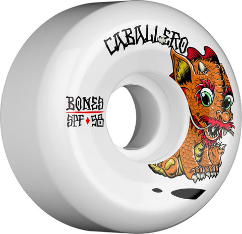 Bones Wheels SPF Pro Caballero Baby Dragon Skateboard Wheels P5 Sidecut 84B 4pk White