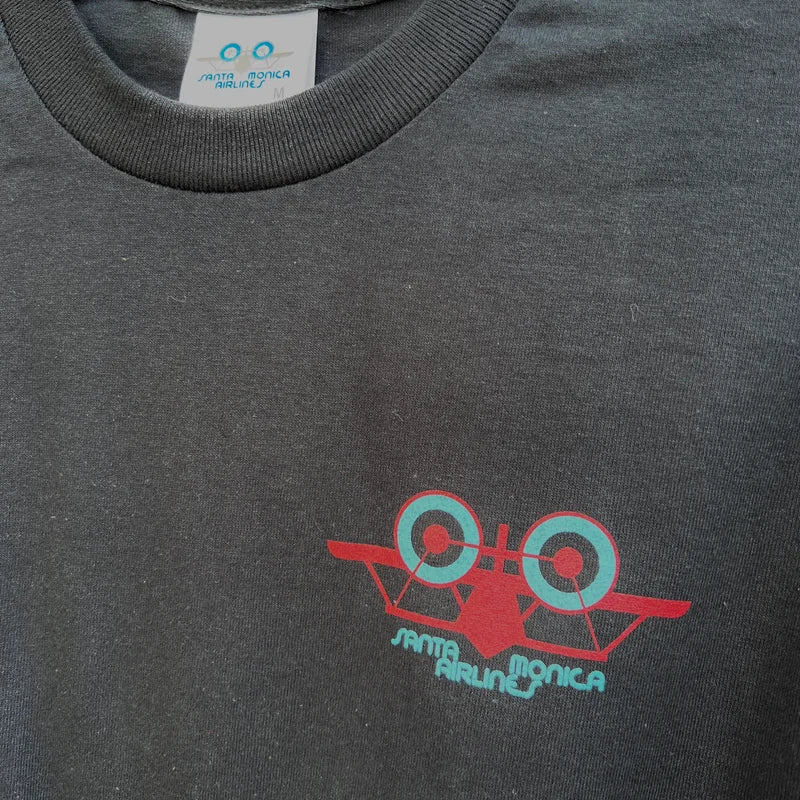 Santa Monica Airlines Classic Plane Short Sleeve Tee - Black Santa Monica Airlines Classic Plane Short Sleeve Tee - Black