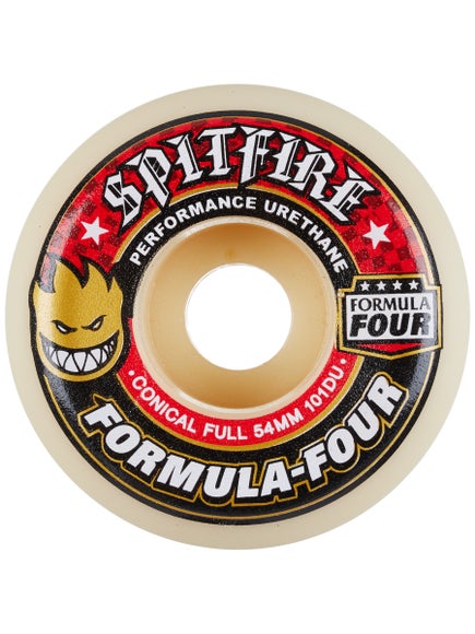 フェザーウィール CONICAL 52mm 101A WT/GD Spitfire Formula Four Conical 52mm 101a White/Green - CalStreets