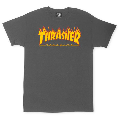 Thrasher Flame Logo T-Shirt (Charcoal)