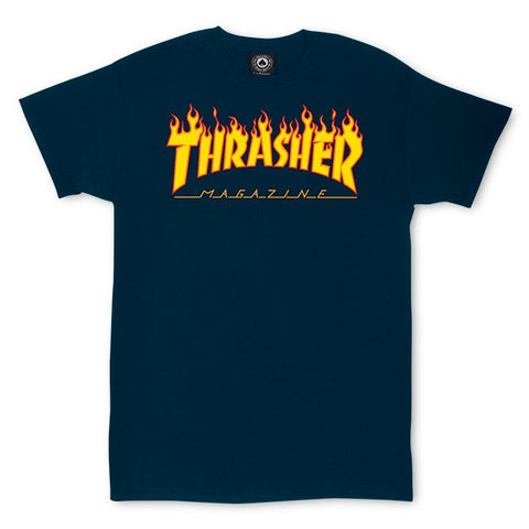 Thrasher Flame Logo T-Shirt (Navy)
