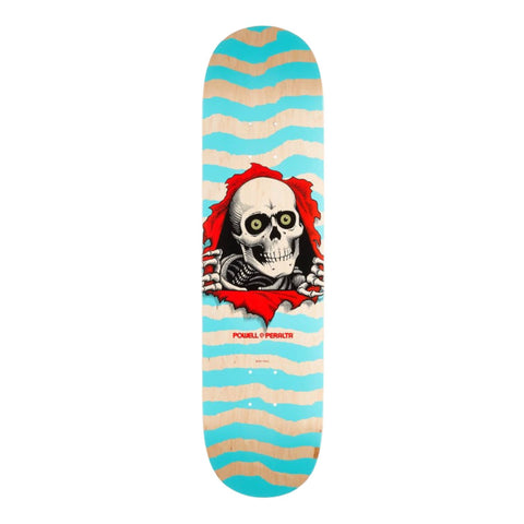 Powell Peralta Ripper Skateboard Deck Natural/Turquoise 8"
