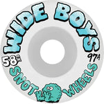 Snot Wheel Co. Wide Boys White Glow Skateboard Wheels - 58mm 97a