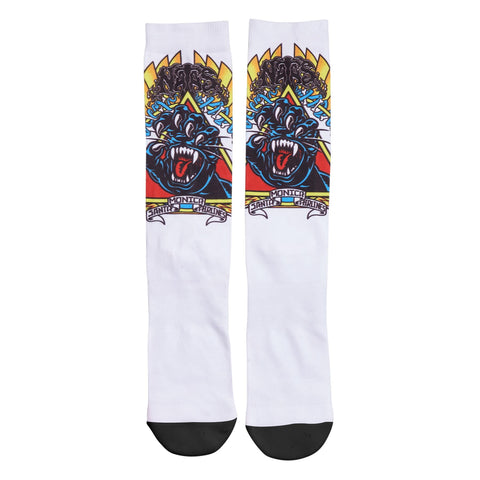 Santa Cruz Natas Screaming Panther Socks-White