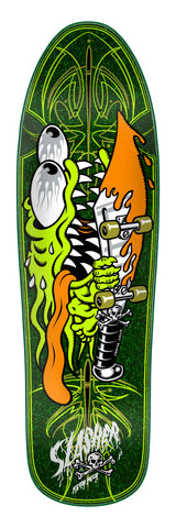 Santa Cruz Meek Pinstripe Slasher Green Pro Skateboard Deck 9.23in x 31.67in
