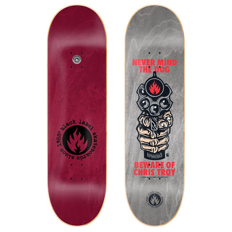 Black Label Chris Troy "BEWARE" 8.5" Skateboard Deck