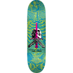 Powell Peralta Skull and Sword Skateboard Deck Blue and Green 8.25"