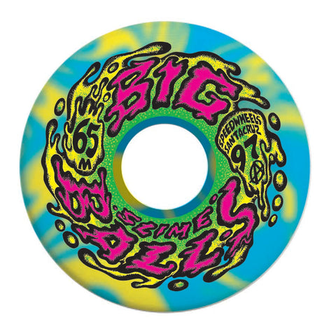 Santa Cruz Slimeballs 65mm Big Balls Blue Yellow Swirl 97a Skateboard Wheels
