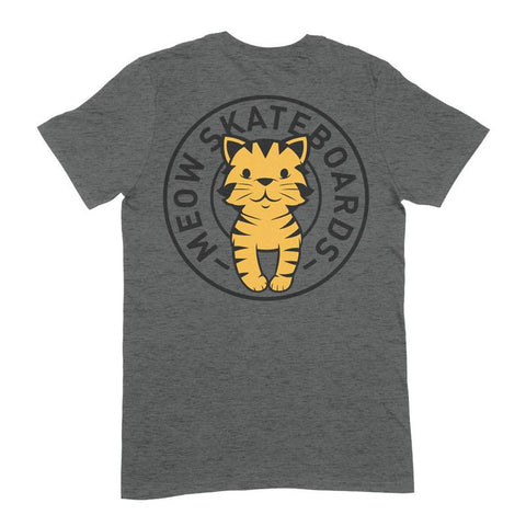 Meow Skateboards Tabby Seal Tee-Dark Heather