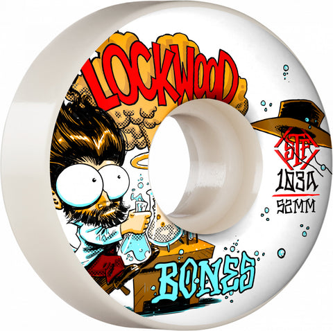 BONES WHEELS PRO STF Skateboard Wheels Lockwood Experi-Mental 52mm V3 Slims 103A 4pk