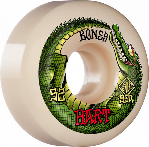 BONES WHEELS PRO STF Skateboard Wheels Hart Speed Gator 52mm V5 Sidecut 99A 4pk