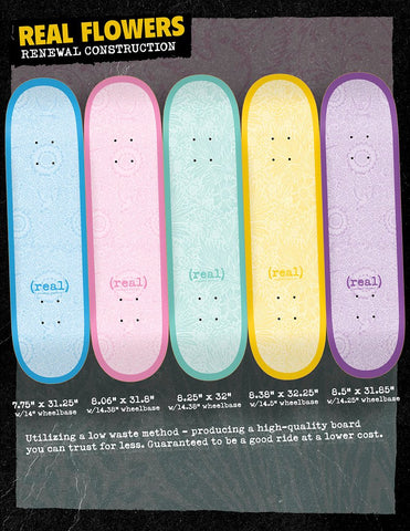 REAL Flowers Renewal 8.06" Skateboard Deck Pink